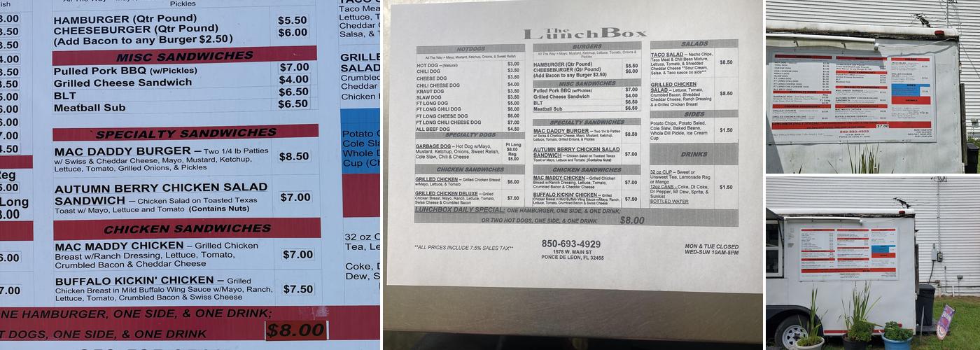 The Lunch Box Menu