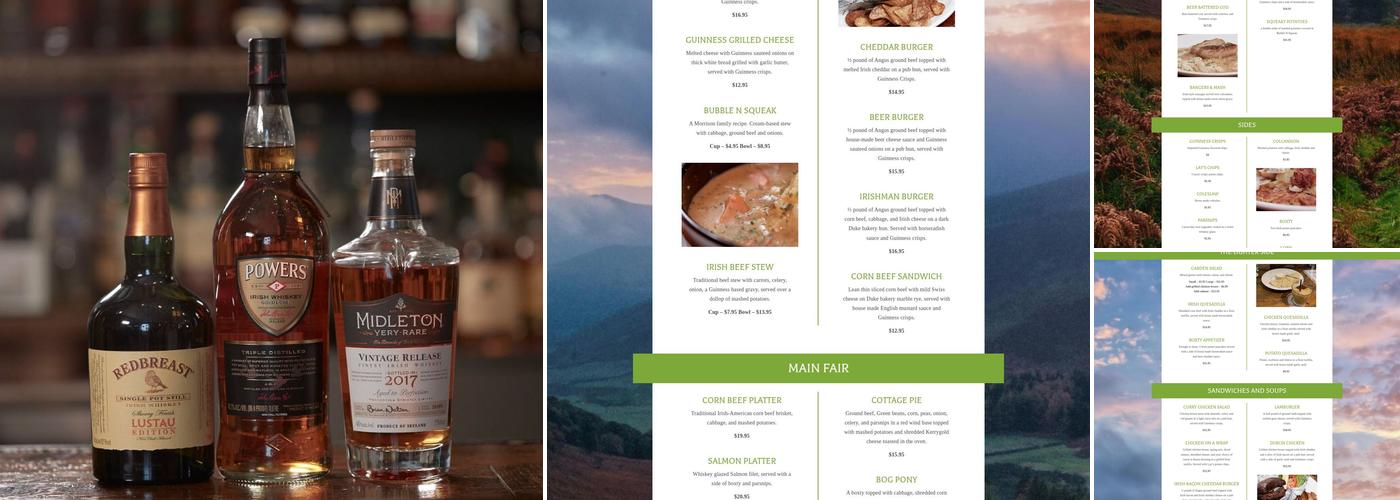 Morrison's Irish Pub Menu