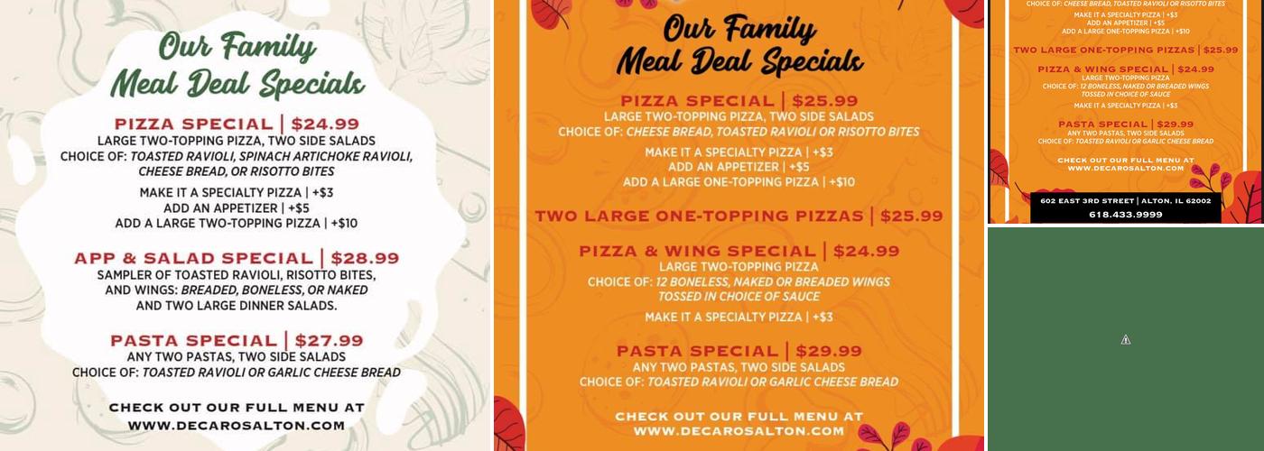 Decaro’s Menu
