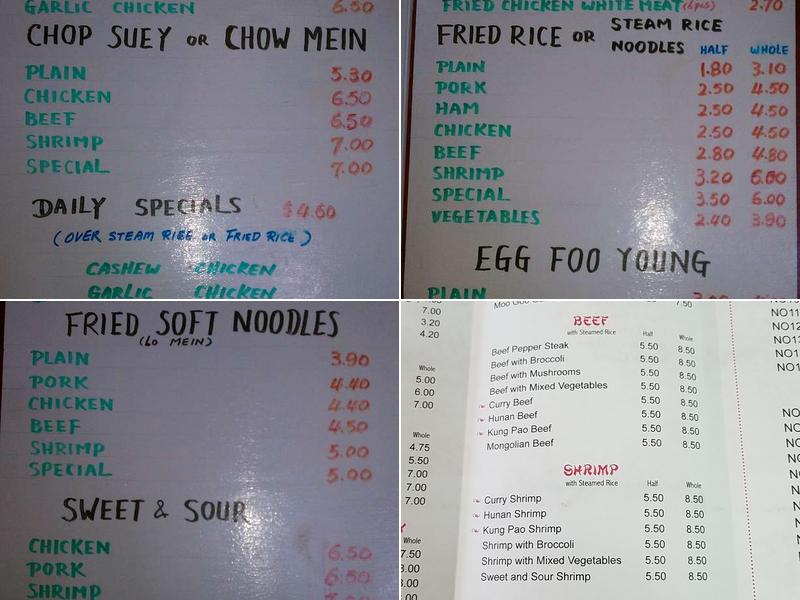 Hing Wah Chop Suey Menu