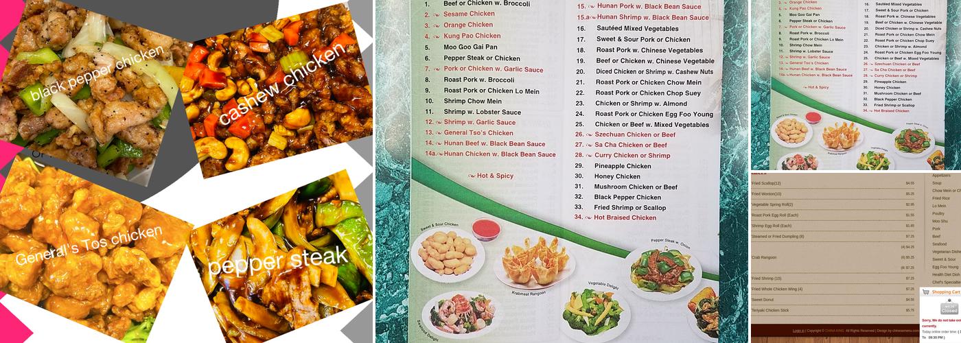 China King Menu