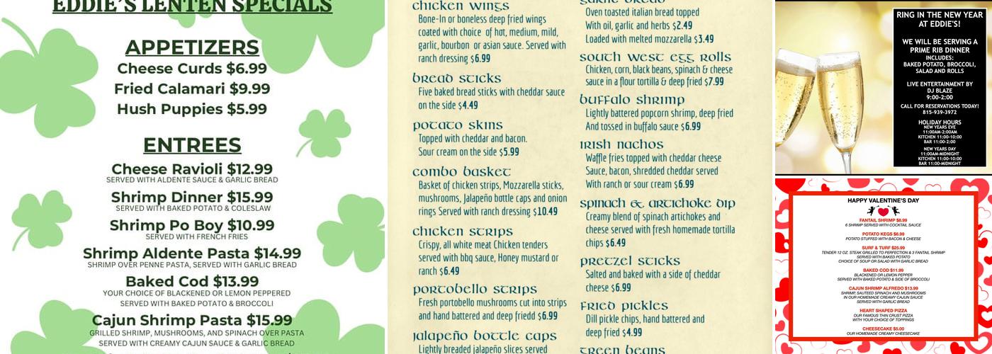 Eddies Bar & Grill Menu