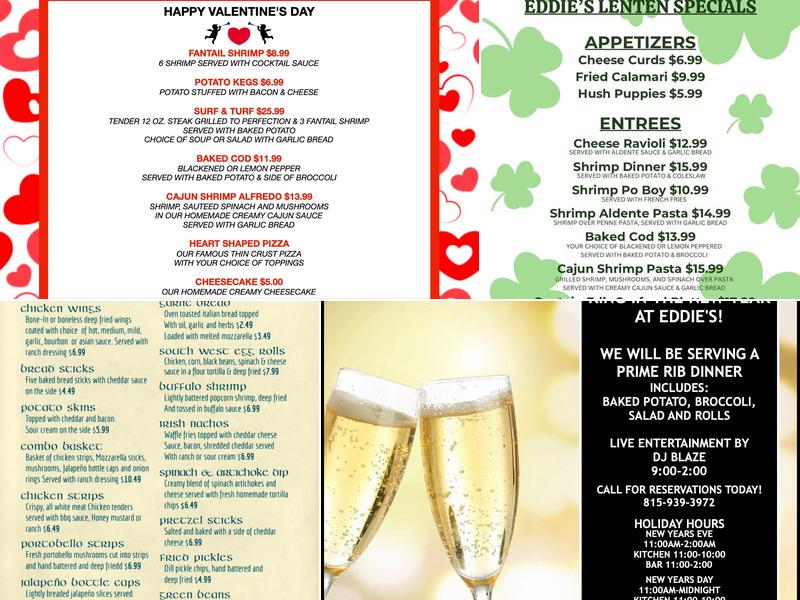 Eddies Bar & Grill Menu