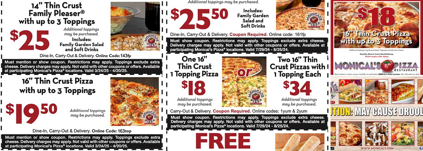 Monical's Pizza Menu