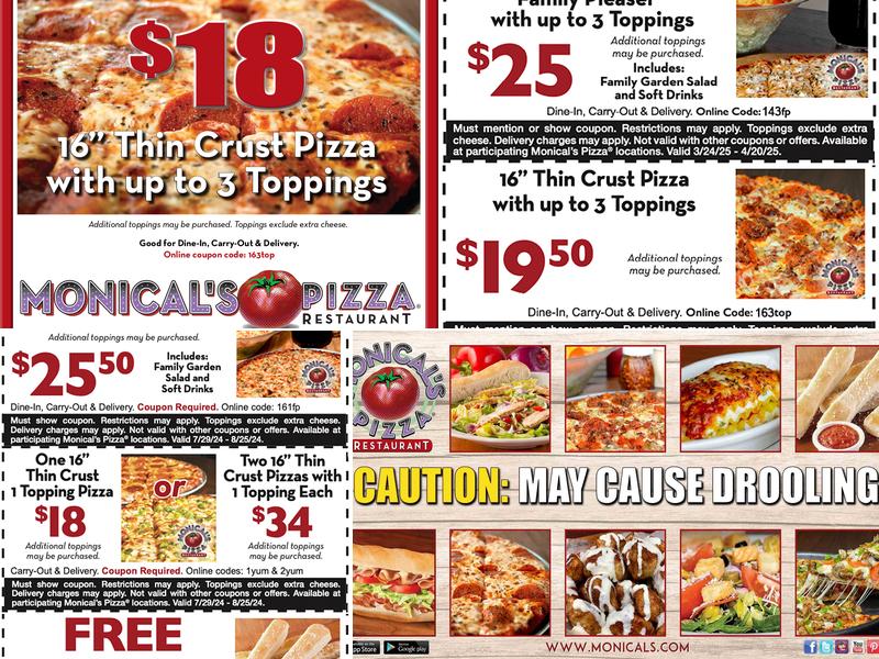 Monical's Pizza Menu