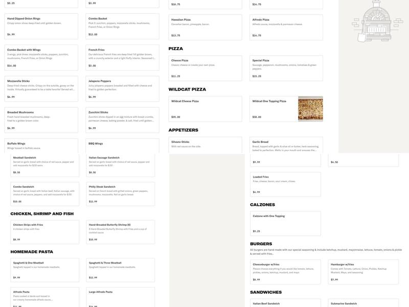 Silvano's Pizza Menu