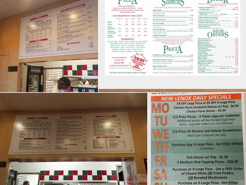 Italian Fiesta Pizzeria Menu