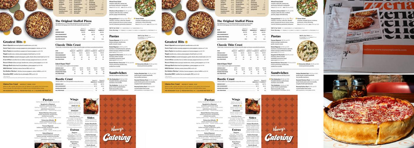 Nancy's Pizza New Lenox Menu