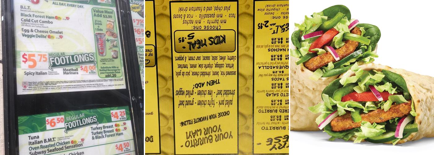 Subway Menu