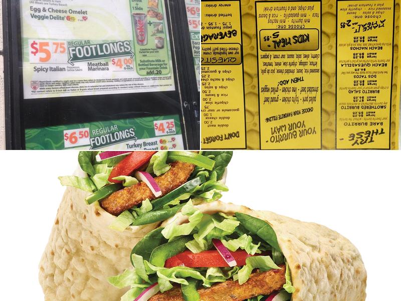 Subway Menu