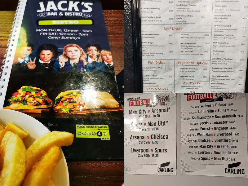 Jack's Bar Menu