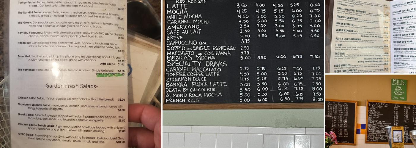 Seaside Coffee Roasters Menu