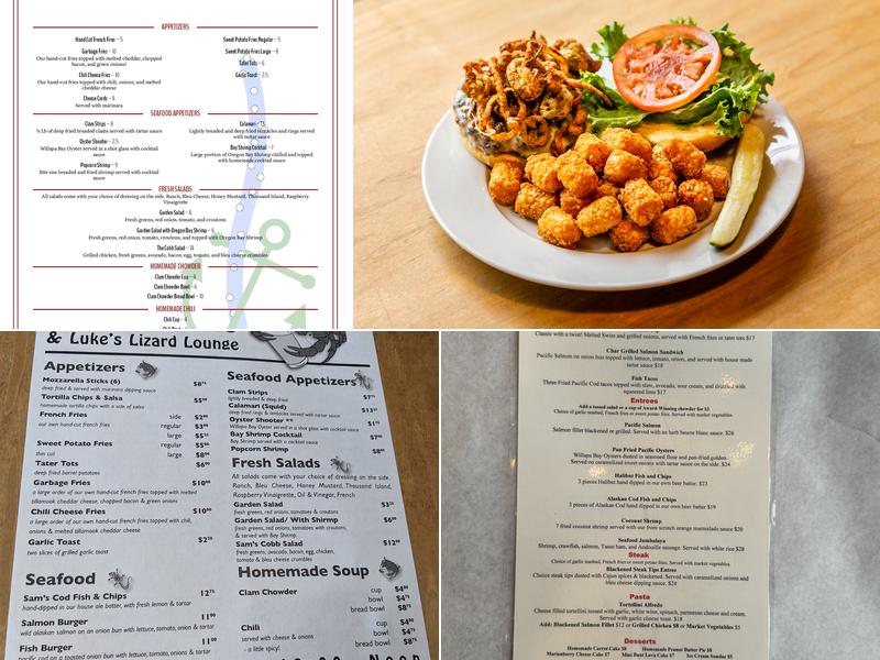 Sam's Seaside Cafe Menu