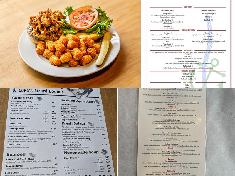 Sam's Seaside Cafe Menu