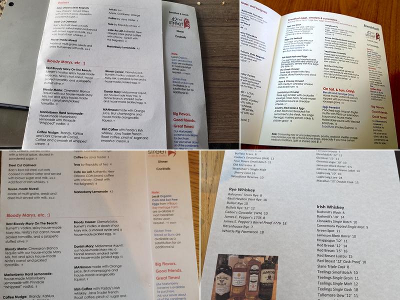 42nd Street Cafe and Bistro Menu