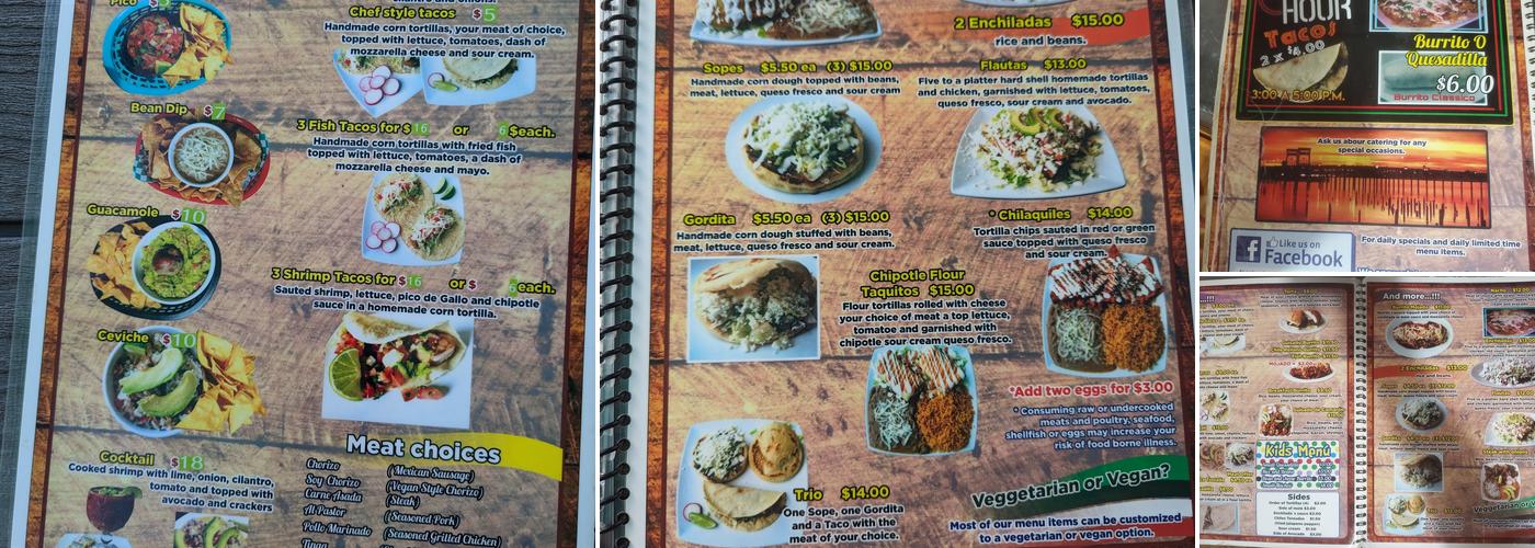 La Cabaña de Raya Menu