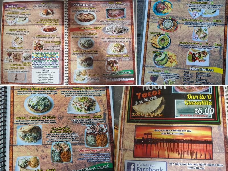 La Cabaña de Raya Menu