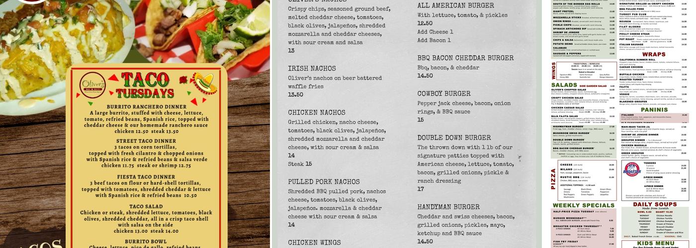 Oliver's Bar & Grill Menu