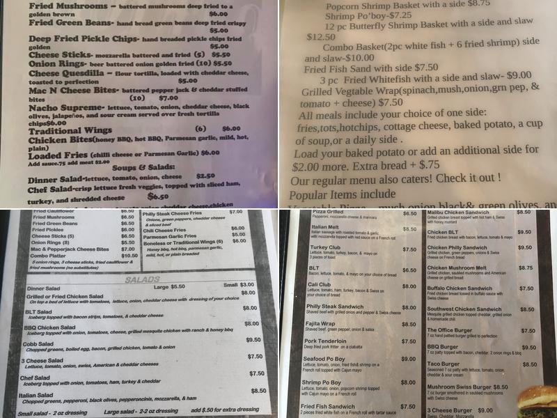 The Office Bar, Grill & Pizza Menu