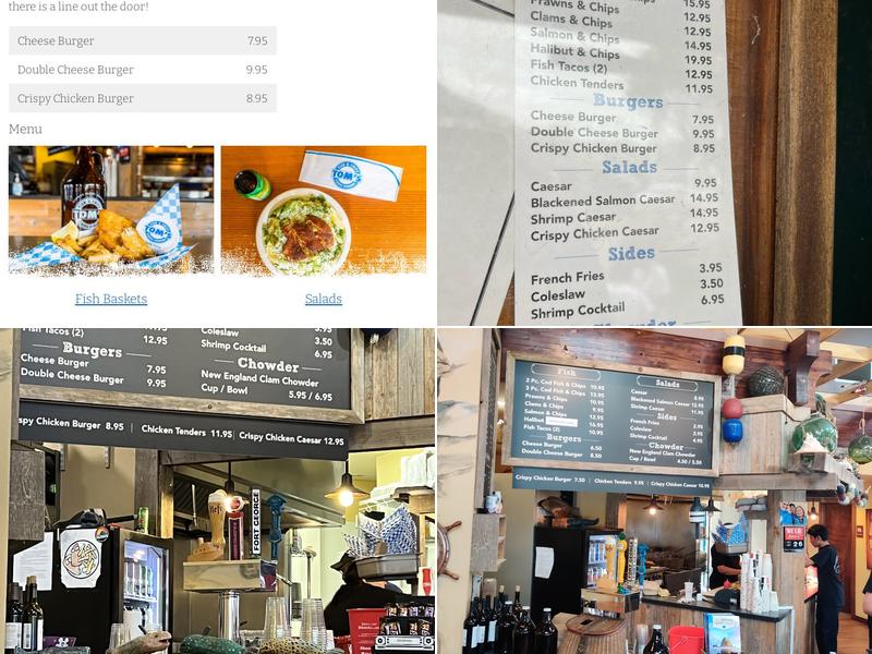 Tom's Fish & Chips Menu