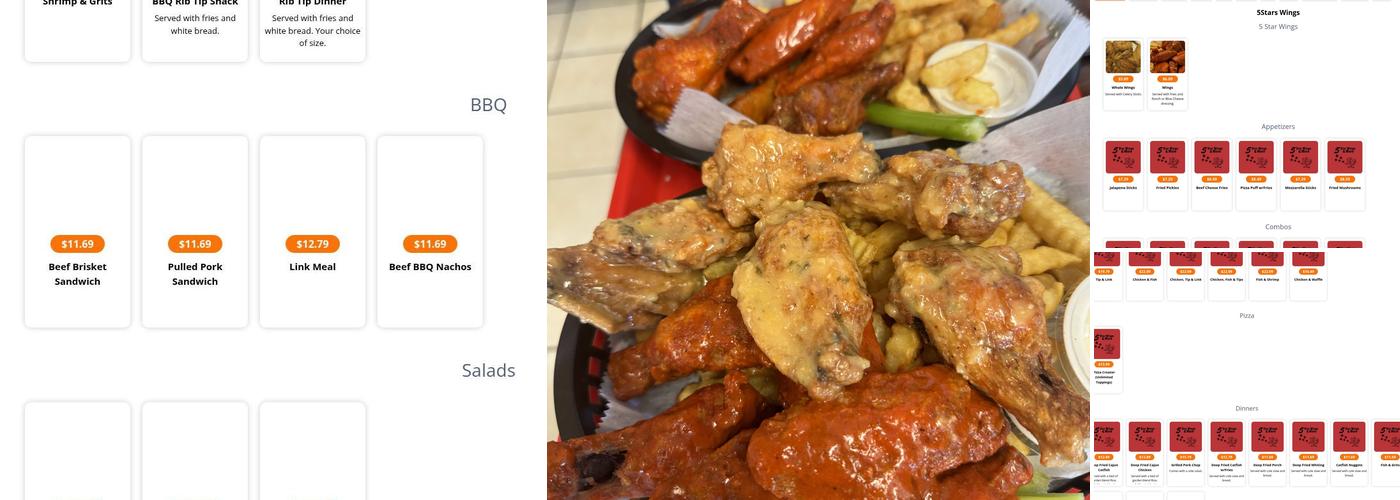 5 Star Wings Menu
