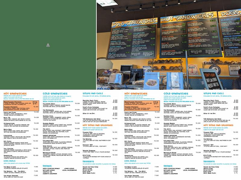 Tsunami Sandwich Company Menu