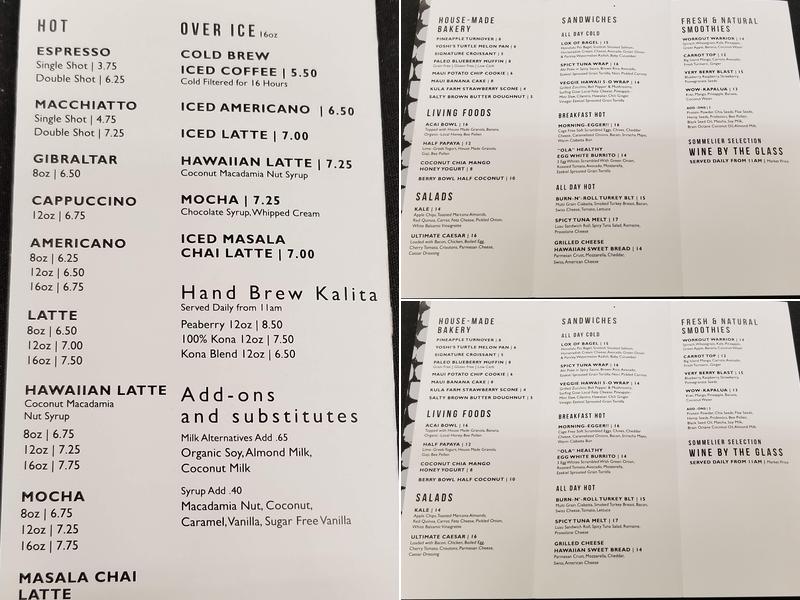 Kai Cafe Menu