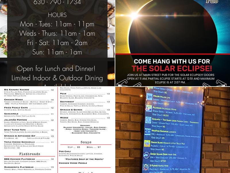 Main Street Pub Menu