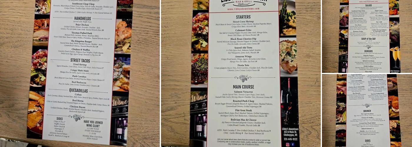 Libby's Downtown Menu