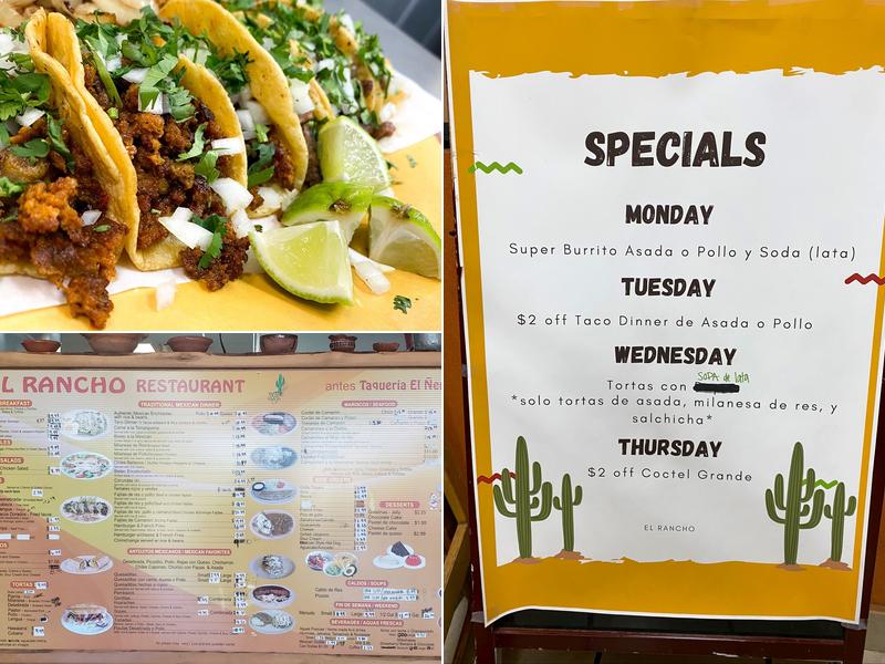 El Rancho Menu