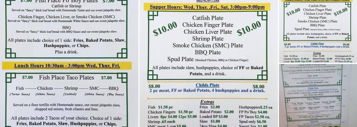 The Fish Place Menu