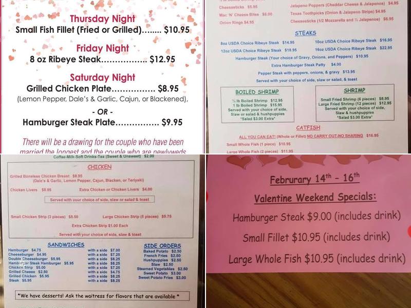 Reeves Fish & Steak House Menu