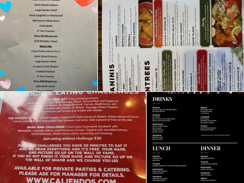 Caliendo's Restaurant & Bar Menu