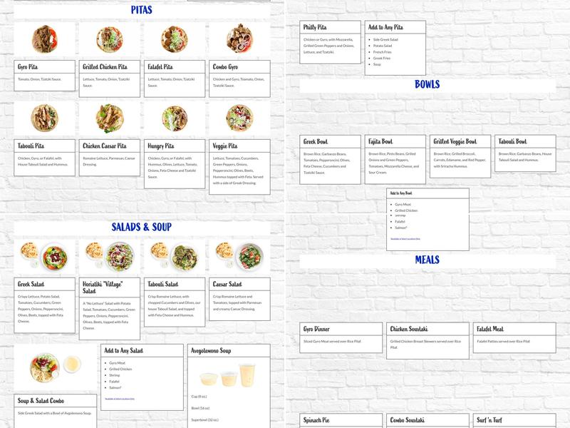 The Hungry Greek Menu