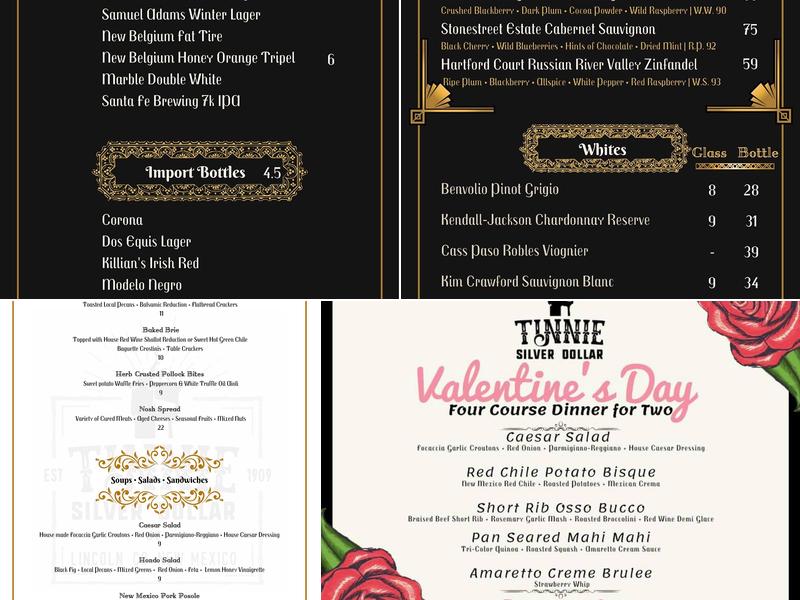 Tinnie Silver Dollar Menu