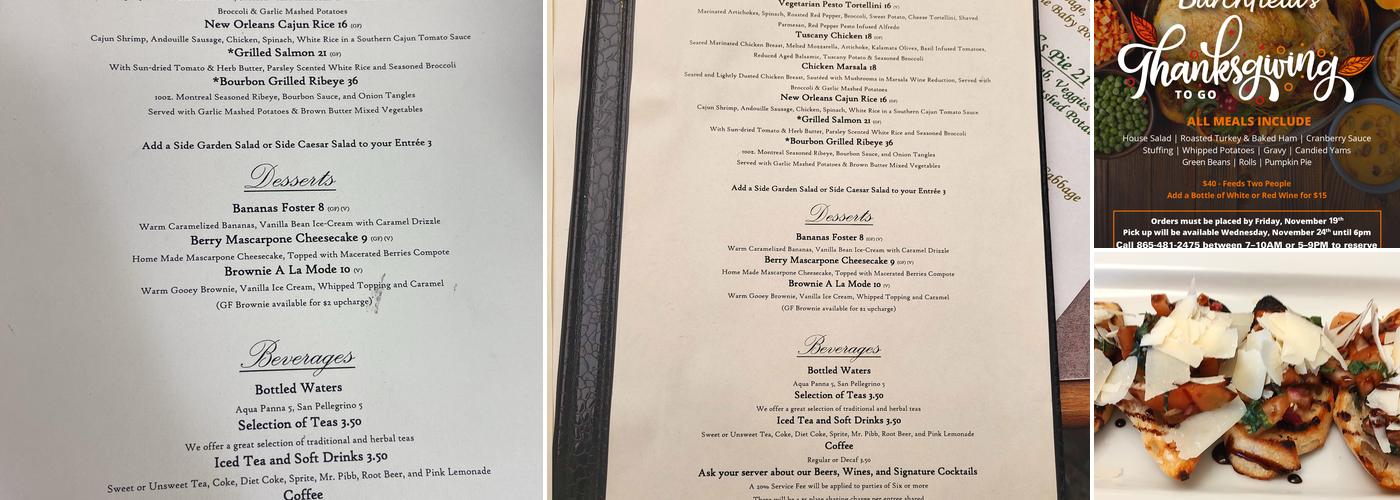 Burchfield's Menu