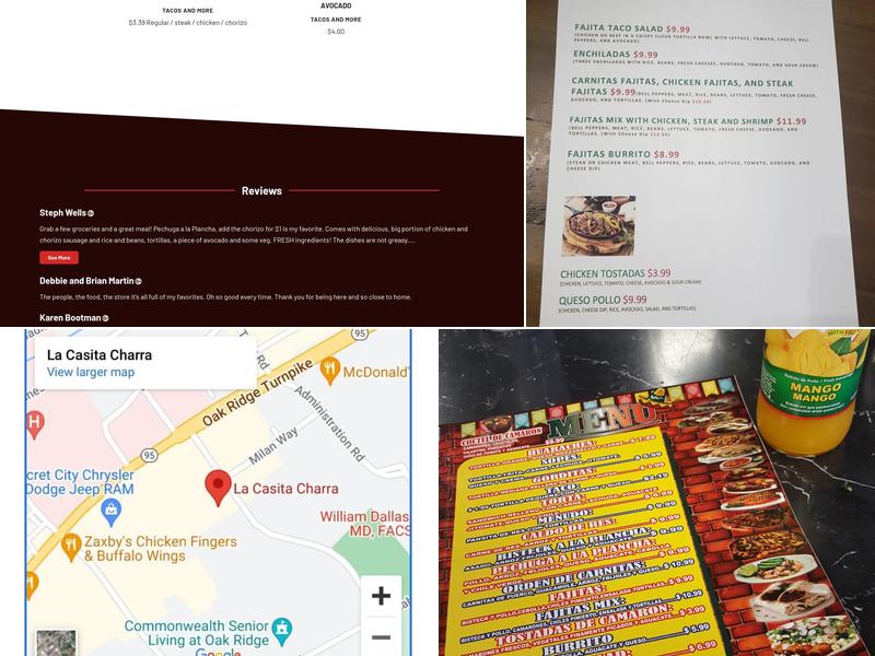 La Casita Charra Menu