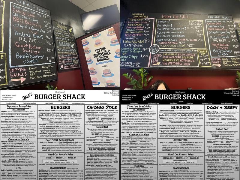 Dale's Burger Shack Menu