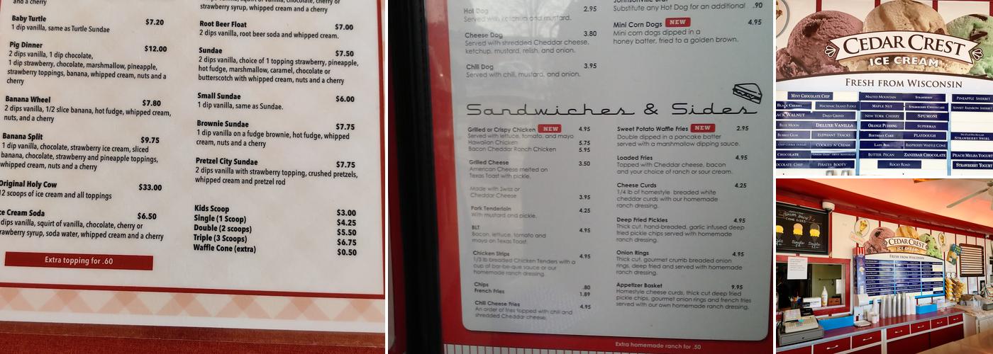 Union Dairy Menu