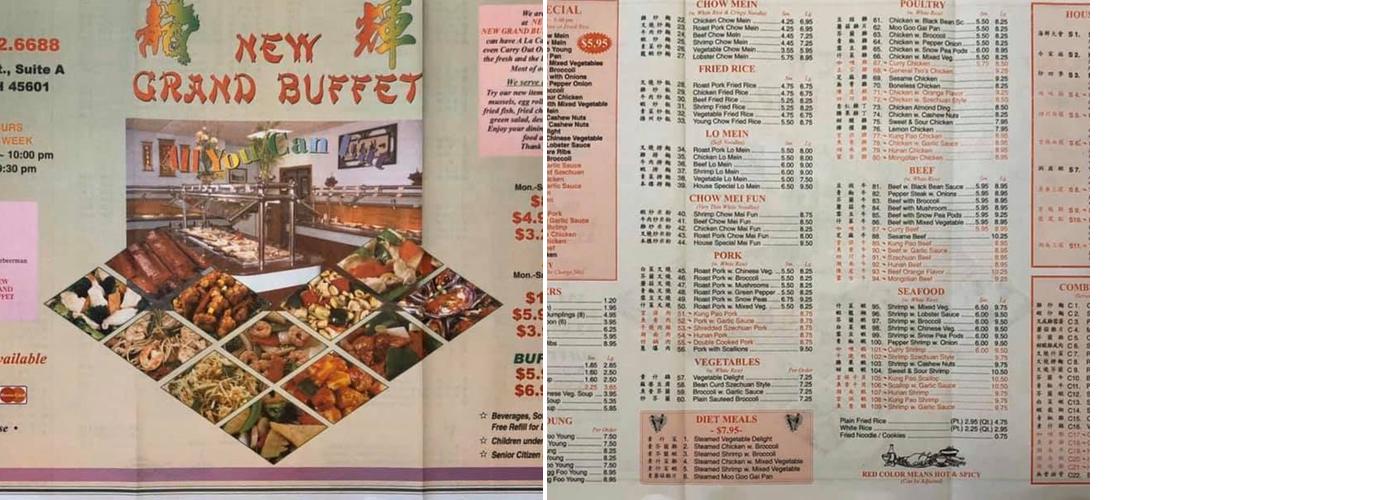 New Grand Buffet Menu