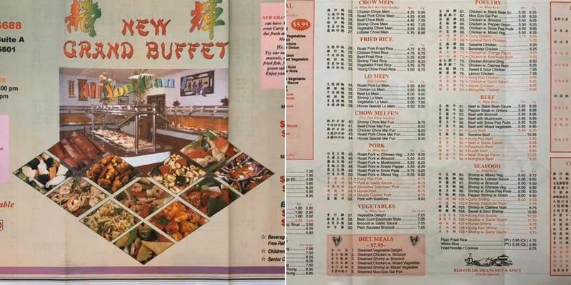 New Grand Buffet Menu