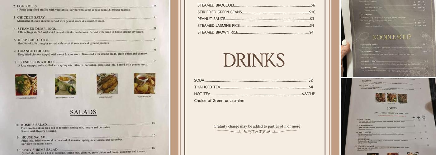 Thai Plate Menu