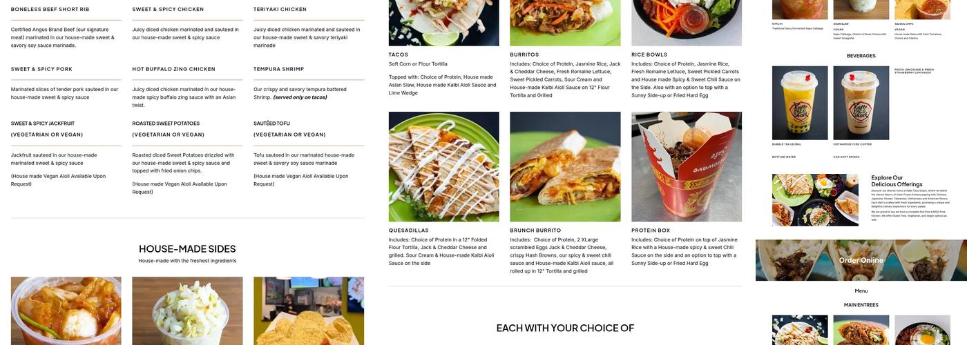 Kalbi Taco Shack Menu