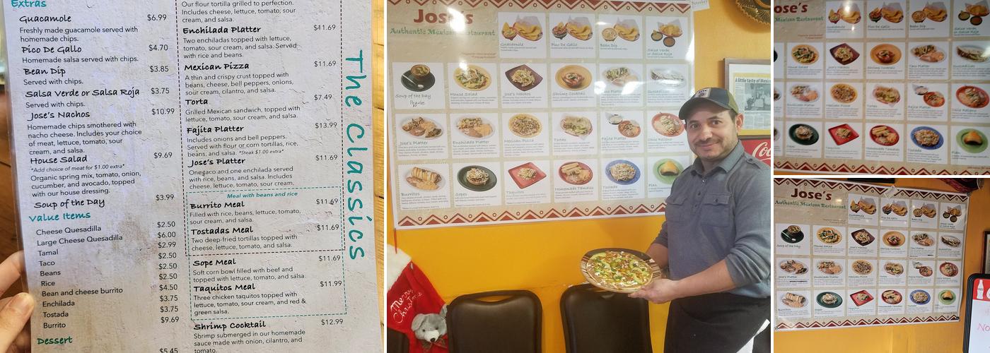 Jose's Authentic Mexican Menu