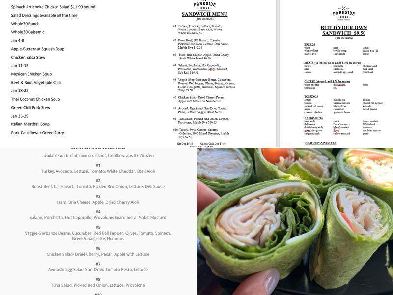 Parkside Deli Menu
