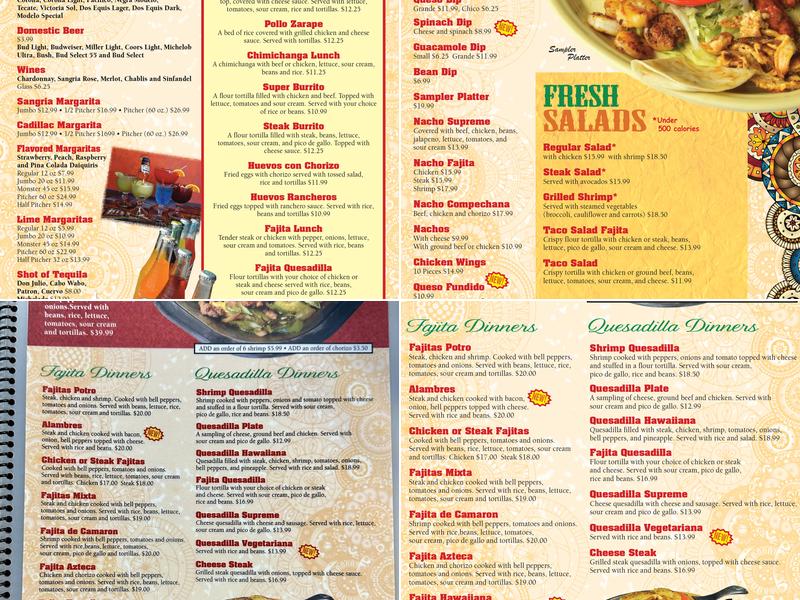 El Potro Mexican Restaurant Menu