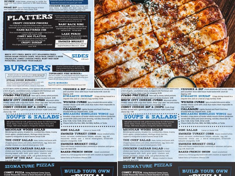 Breakers Menu