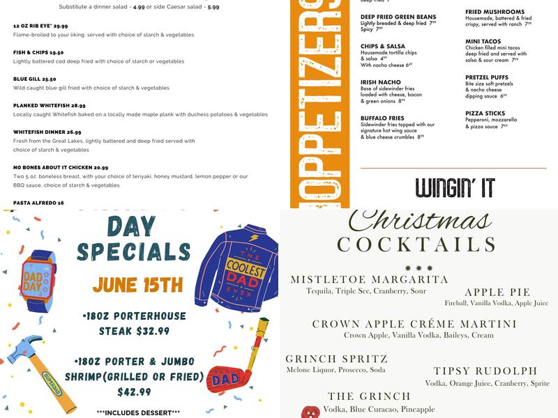 Hoppies Tavern Menu