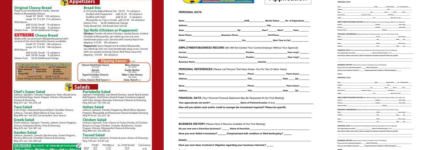 B.C. Pizza Alanson Menu