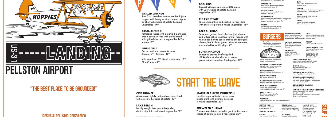 Hoppies Landing Menu